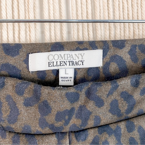 Ellen Tracy Animal Print Faux Suede Leggings Size Large - Picture 2 of 9